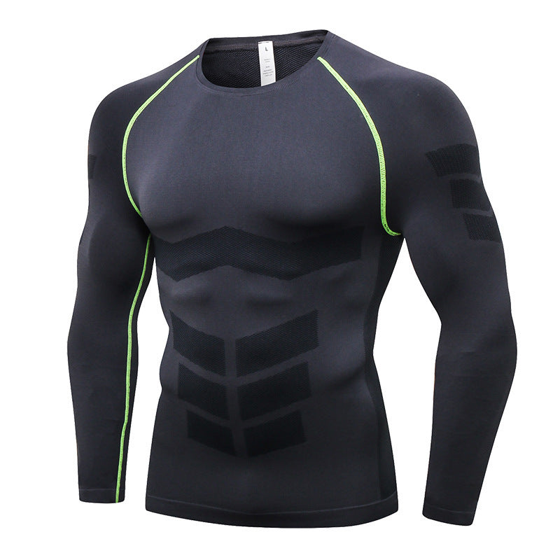 Sports Running Training Suit Quick-Drying Wicking High Elastic Compression Tights Long Sleeves