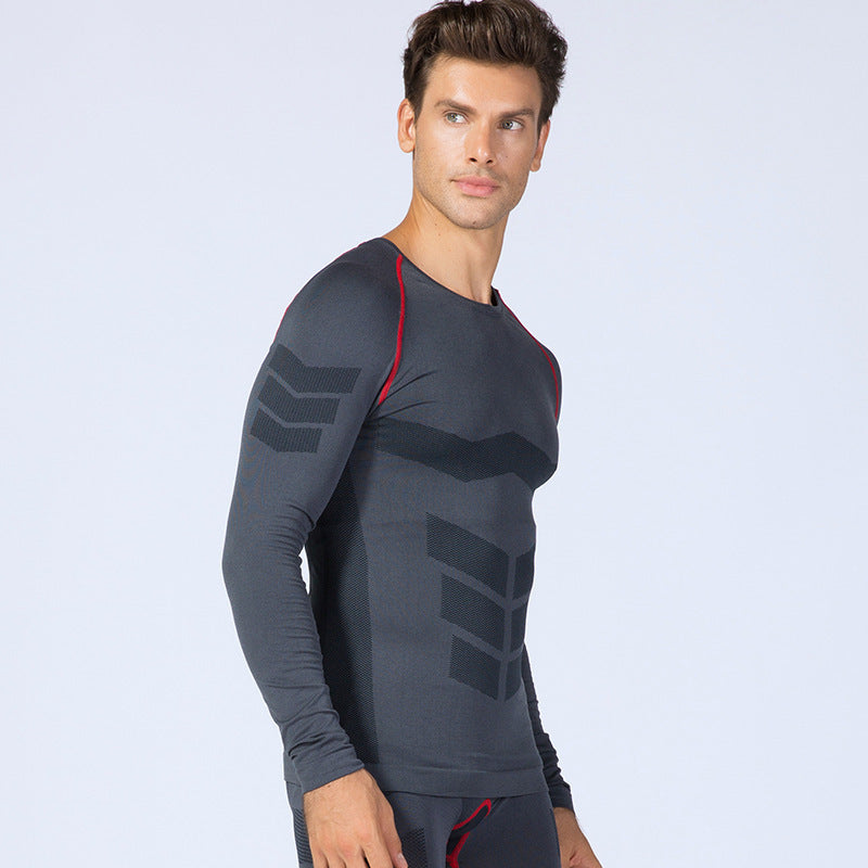 Sports Running Training Suit Quick-Drying Wicking High Elastic Compression Tights Long Sleeves