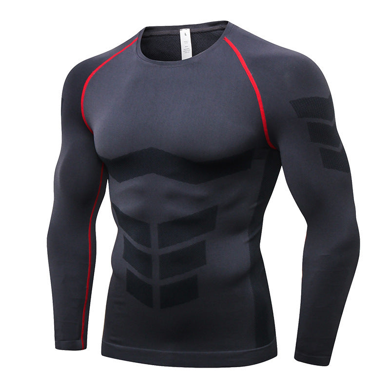 Sports Running Training Suit Quick-Drying Wicking High Elastic Compression Tights Long Sleeves