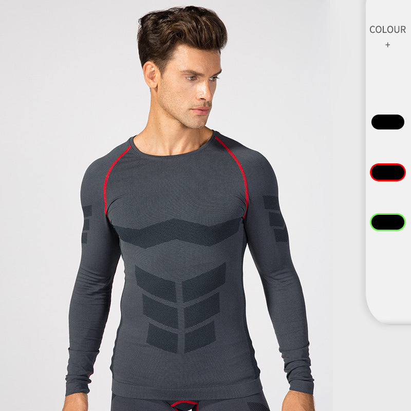 Sports Running Training Suit Quick-Drying Wicking High Elastic Compression Tights Long Sleeves