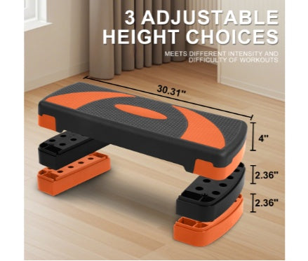 Stepped Cardio Platform, Workout Steps, 3 Levels Of Adjustable Height, 4 Stackable Columns, Fitness Training Stepper For Home Gym--Only Supports Self Pickup