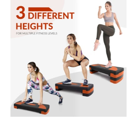 Stepped Cardio Platform, Workout Steps, 3 Levels Of Adjustable Height, 4 Stackable Columns, Fitness Training Stepper For Home Gym--Only Supports Self Pickup